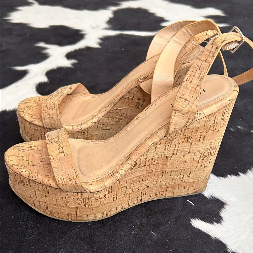 Forever 21 Cork Platform wedge Sandals - Picture 4 of 4